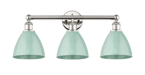 Edison Three Light Bath Vanity Polished Nickel