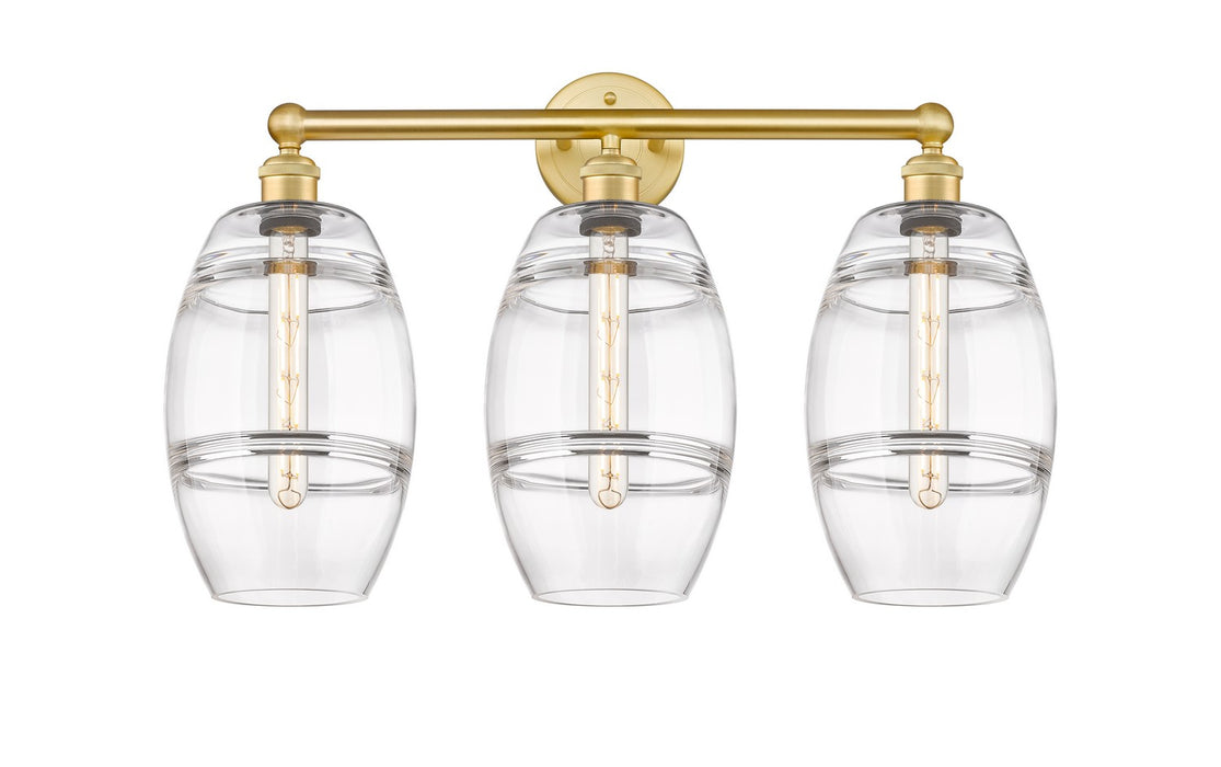 Innovations - 616-3W-SG-G557-8CL - Three Light Bath Vanity - Downtown Urban - Satin Gold