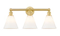 Innovations - 616-3W-SG-GBC-81 - Three Light Bath Vanity - Downtown Urban - Satin Gold