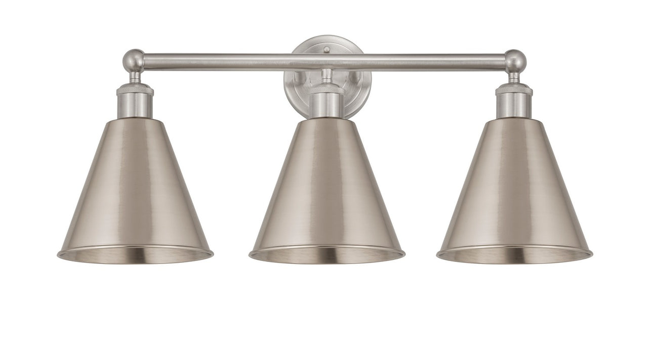 Innovations - 616-3W-SN-MBC-8-SN - Three Light Bath Vanity - Downtown Urban - Satin Nickel