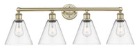 Innovations - 616-4W-AB-GBC-82 - Four Light Bath Vanity - Downtown Urban - Antique Brass