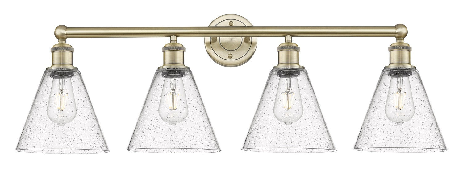 Innovations - 616-4W-AB-GBC-84 - Four Light Bath Vanity - Downtown Urban - Antique Brass