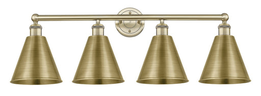Edison Four Light Bath Vanity Antique Brass