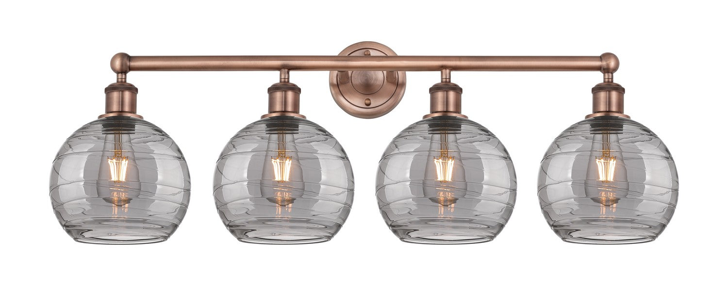 Innovations - 616-4W-AC-G1213-8SM - Four Light Bath Vanity - Downtown Urban - Antique Copper