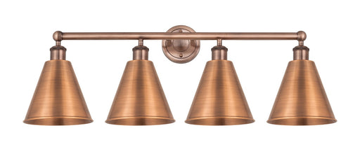 Edison Four Light Bath Vanity Antique Copper