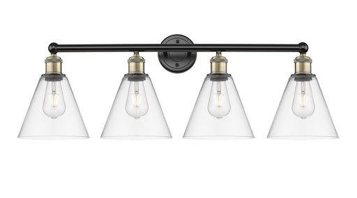 Edison Four Light Bath Vanity Black Antique Brass