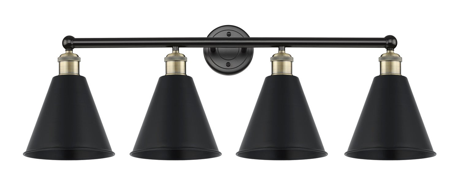 Innovations - 616-4W-BAB-MBC-8-BK - Four Light Bath Vanity - Downtown Urban - Black Antique Brass