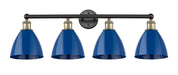 Innovations - 616-4W-BAB-MBD-75-BL - Four Light Bath Vanity - Downtown Urban - Black Antique Brass