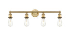 Innovations - 616-4W-BB - Four Light Bath Vanity - Downtown Urban - Brushed Brass