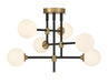 George Kovacs - P8156-681 - Six Light Flush Mount - Cosmet - Coal And Aged Brass