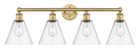 Innovations - 616-4W-BB-GBC-82 - Four Light Bath Vanity - Downtown Urban - Brushed Brass