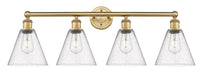 Innovations - 616-4W-BB-GBC-84 - Four Light Bath Vanity - Downtown Urban - Brushed Brass