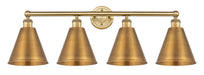 Innovations - 616-4W-BB-MBC-8-BB - Four Light Bath Vanity - Downtown Urban - Brushed Brass