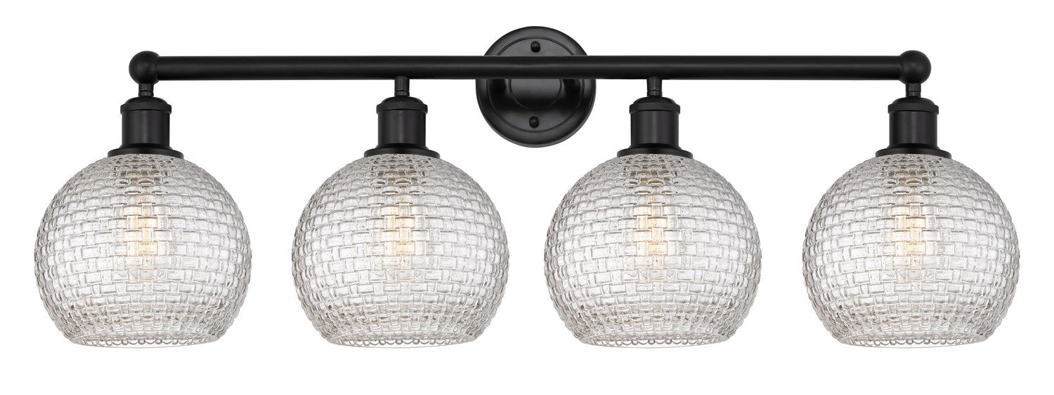 Innovations - 616-4W-BK-G122C-8CL - Four Light Bath Vanity - Downtown Urban - Matte Black