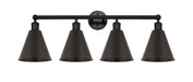 Innovations - 616-4W-BK-MBC-8-BK - Four Light Bath Vanity - Downtown Urban - Matte Black