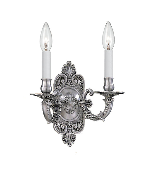 Crystorama - 642-PW - Two Light Wall Sconce - Cast Brass Wall Mount - Pewter