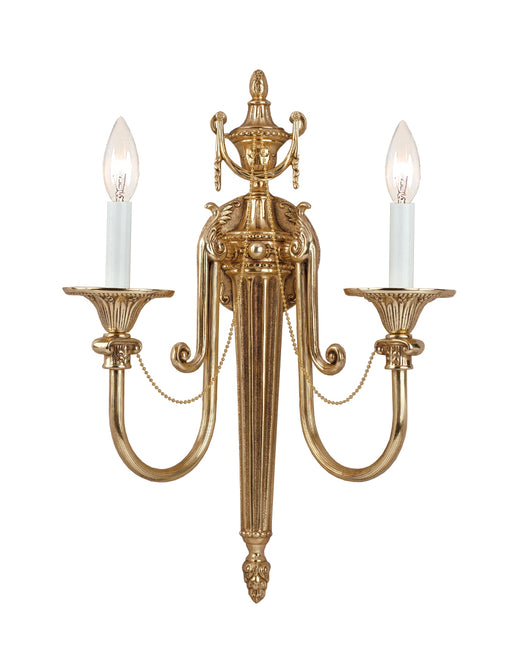 Crystorama - 7002-OB - Two Light Wall Sconce - Langley - Olde Brass