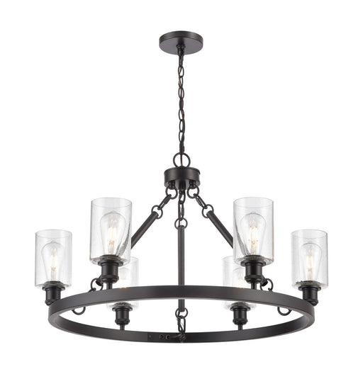 Innovations - 830-BK-G804 - Six Light Chandelier - Ballston - Matte Black