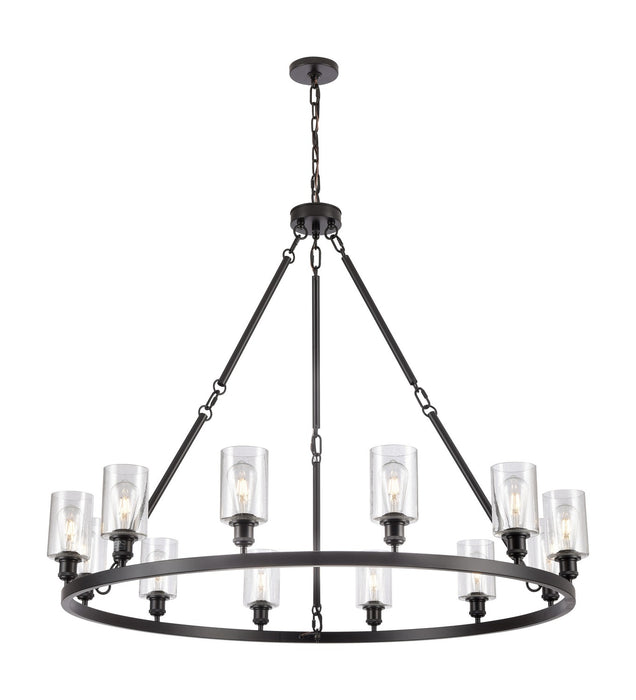 Innovations - 850-BK-G804 - 12 Light Chandelier - Ballston - Matte Black