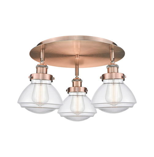 Downtown Urban Three Light Flush Mount