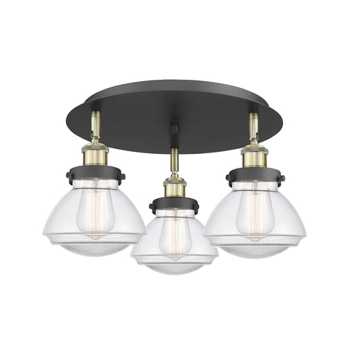 Downtown Urban Three Light Flush Mount