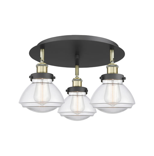 Innovations - 916-3C-BAB-G322 - Three Light Flush Mount - Downtown Urban - Black Antique Brass