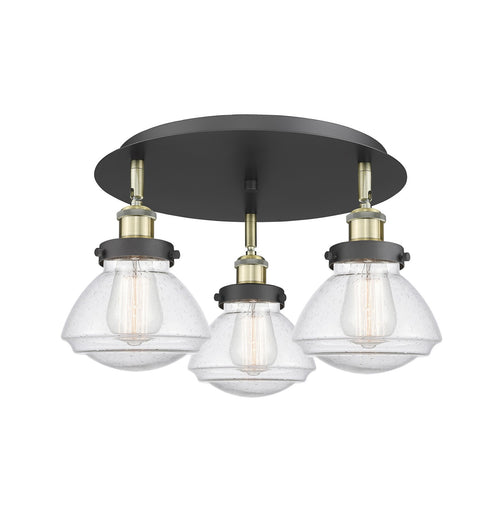 Downtown Urban Three Light Flush Mount