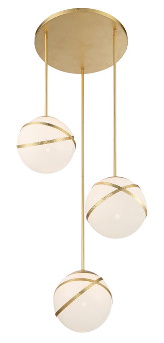Minka-Lavery - 5433-853 - Three Light Pan Pendant - Batignolles - Spring Gold Leaf