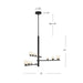 Kuzco Lighting - CH55524-BK/OP - LED Chandelier - Juniper - Black/Opal Glass