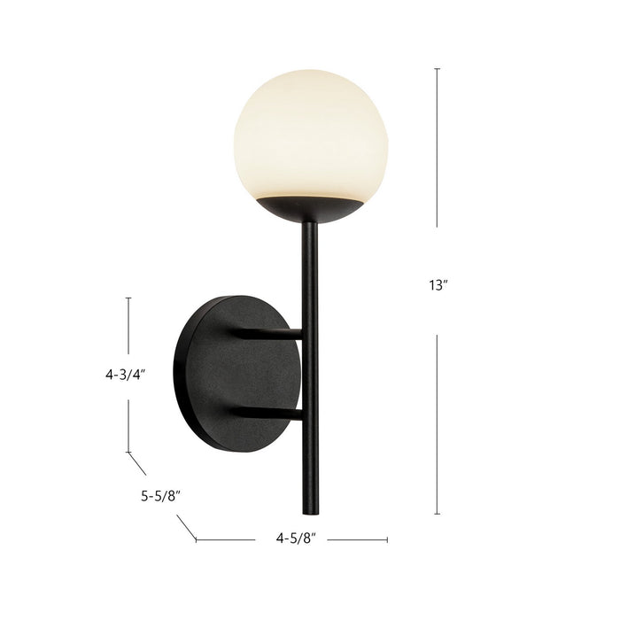 Kuzco Lighting - EW78513-BK/OP - LED Exterior Wall Mount - Claremont - Black/Opal Glass