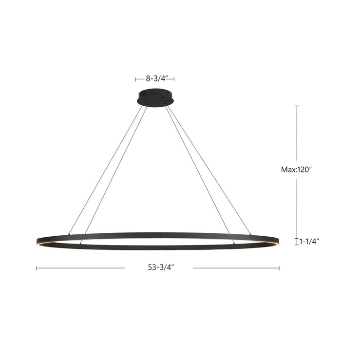 Kuzco Lighting - LP79153-BK - LED Linear Pendant - Ovale - Black