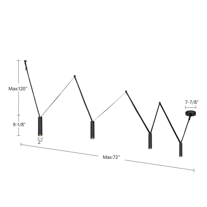 Kuzco Lighting - LP90404-UB - LED Linear Pendant - Mason - Urban Bronze