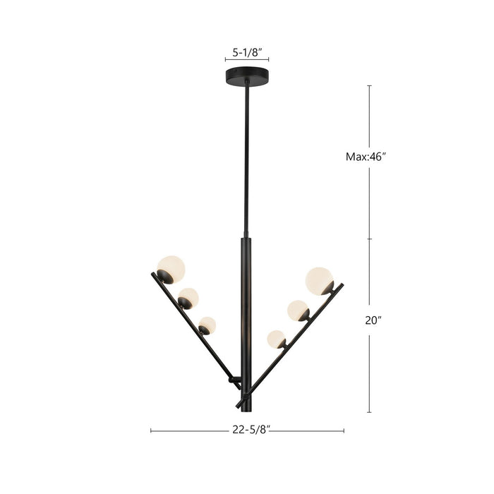 Kuzco Lighting - PD55520-BK/OP - LED Pendant - Juniper - Black/Opal Glass