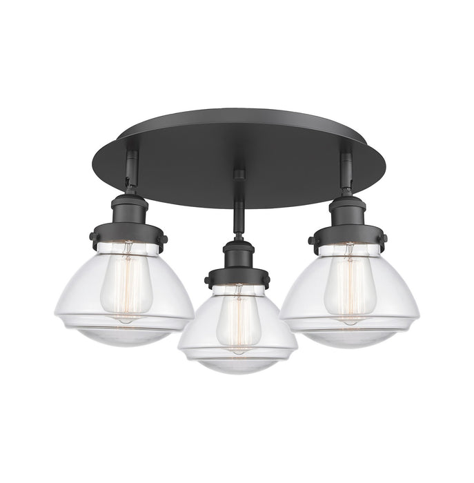 Innovations - 916-3C-BK-G322 - Three Light Flush Mount - Downtown Urban - Matte Black