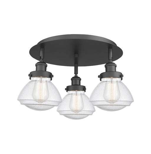 Innovations - 916-3C-BK-G324 - Three Light Flush Mount - Downtown Urban - Matte Black