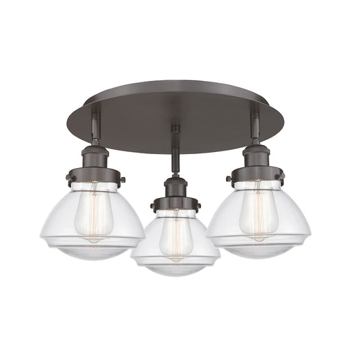 Downtown Urban Three Light Flush Mount