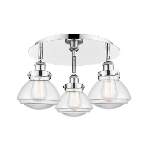 Downtown Urban Three Light Flush Mount