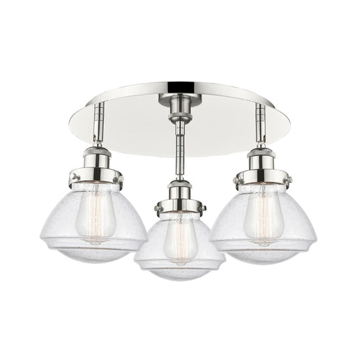 Innovations - 916-3C-PN-G324 - Three Light Flush Mount - Downtown Urban - Polished Nickel