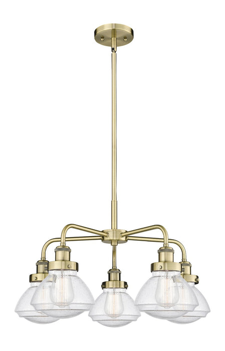 Innovations - 916-5CR-AB-G324 - Five Light Chandelier - Downtown Urban - Antique Brass