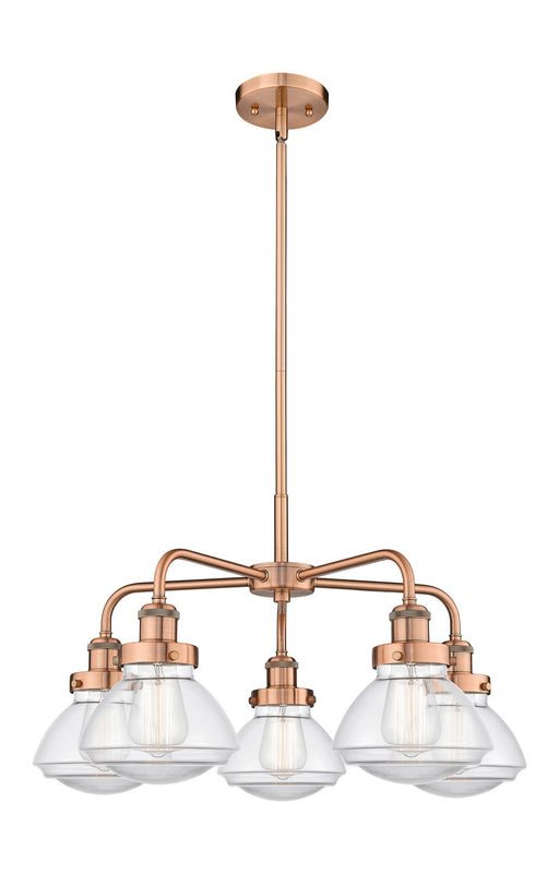 Innovations - 916-5CR-AC-G322 - Five Light Chandelier - Downtown Urban - Antique Copper