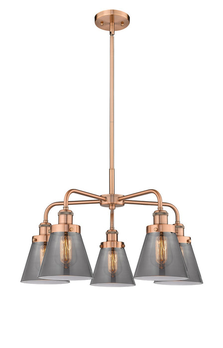 Innovations - 916-5CR-AC-G63 - Five Light Chandelier - Downtown Urban - Antique Copper