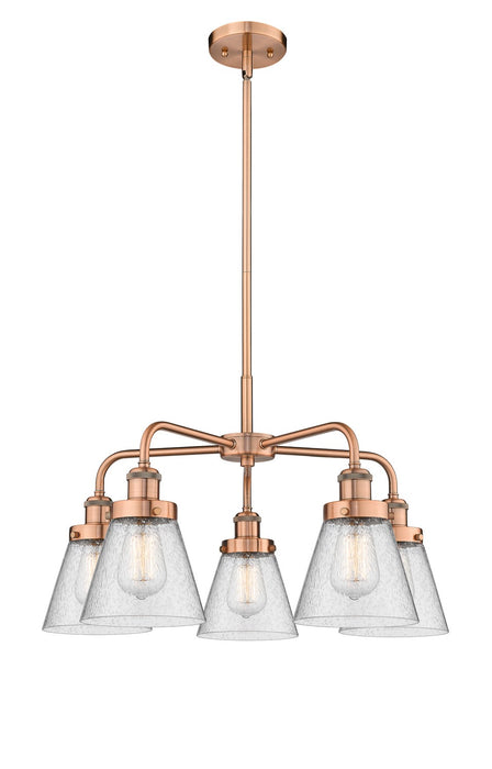 Innovations - 916-5CR-AC-G64 - Five Light Chandelier - Downtown Urban - Antique Copper