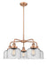 Innovations - 916-5CR-AC-G74 - Five Light Chandelier - Downtown Urban - Antique Copper