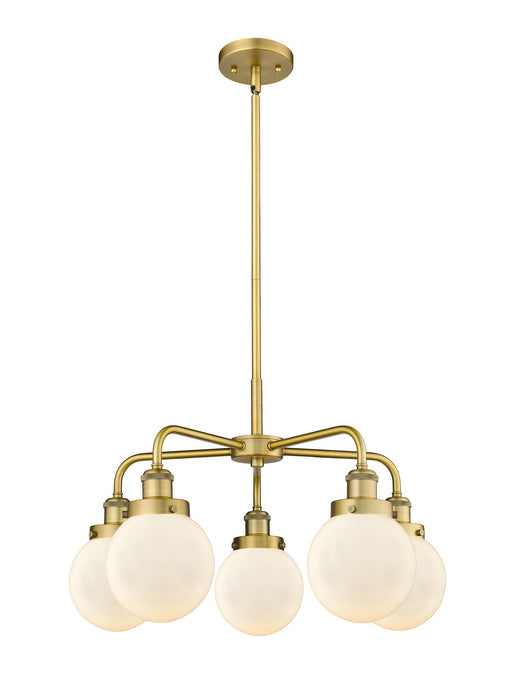 Innovations - 916-5CR-BB-G201-6 - Five Light Chandelier - Downtown Urban - Brushed Brass