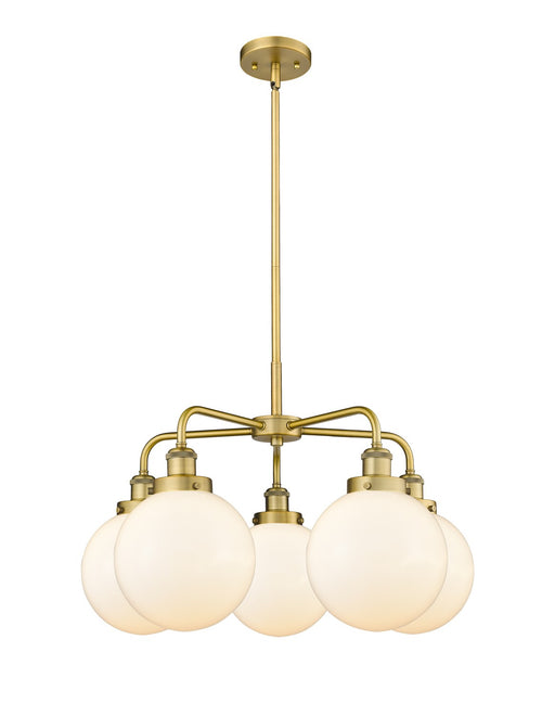 Innovations - 916-5CR-BB-G201-8 - Five Light Chandelier - Downtown Urban - Brushed Brass