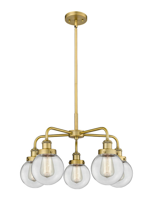 Innovations - 916-5CR-BB-G202-6 - Five Light Chandelier - Downtown Urban - Brushed Brass