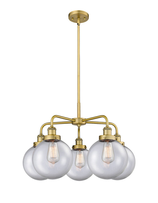 Innovations - 916-5CR-BB-G202-8 - Five Light Chandelier - Downtown Urban - Brushed Brass