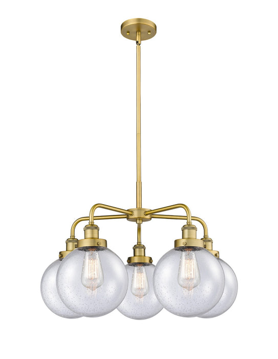 Innovations - 916-5CR-BB-G204-8 - Five Light Chandelier - Downtown Urban - Brushed Brass