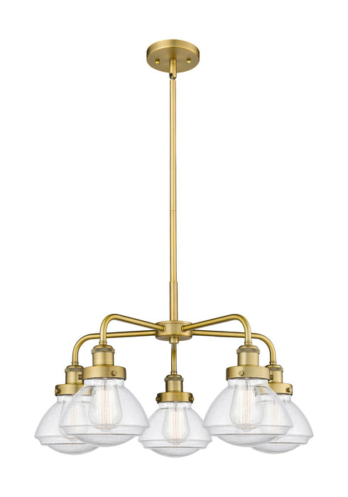 Innovations - 916-5CR-BB-G324 - Five Light Chandelier - Downtown Urban - Brushed Brass