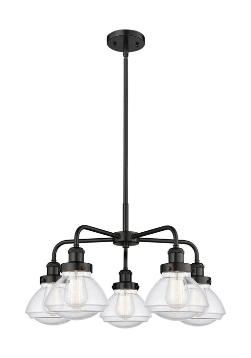 Innovations - 916-5CR-BK-G324 - Five Light Chandelier - Downtown Urban - Matte Black